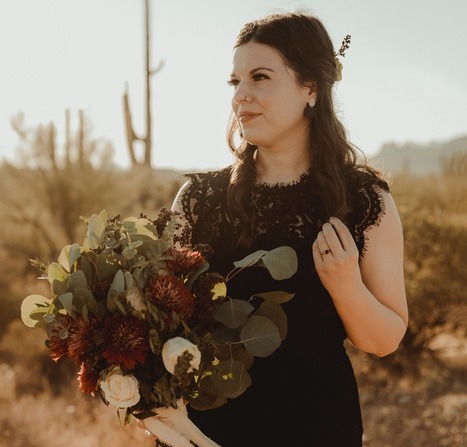 Black and Terra Cotta Desert Elopement