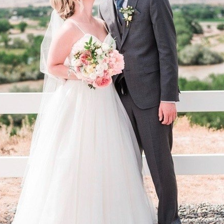Colorful Blush Garden Rose and Dahlia Wedding