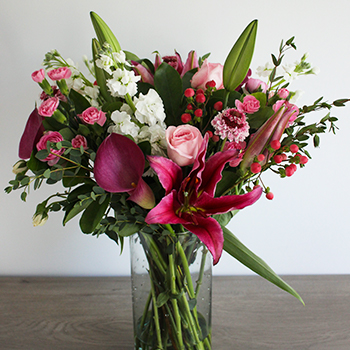 Pink Valentine's Day Lilies Gift Arrangements | FiftyFlowers